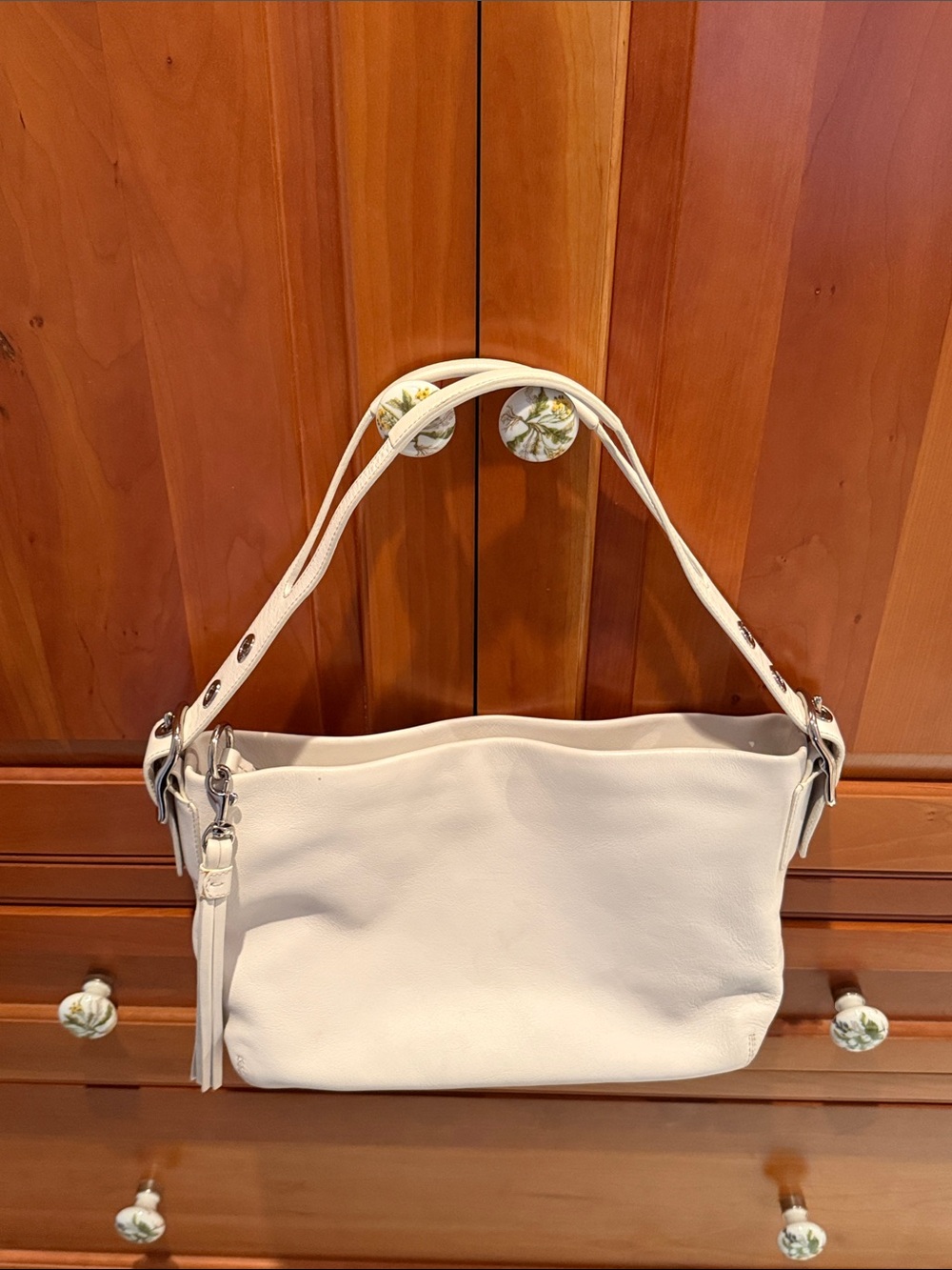 Coach East West Legacy Bag in White Leather